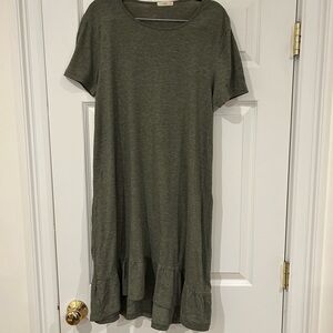 Fox Green Midi Dress with Ruffle Detail